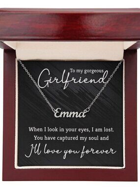 To My Girlfriend I am Lost Personalized Name Necklace Stainless Steel Custom Na